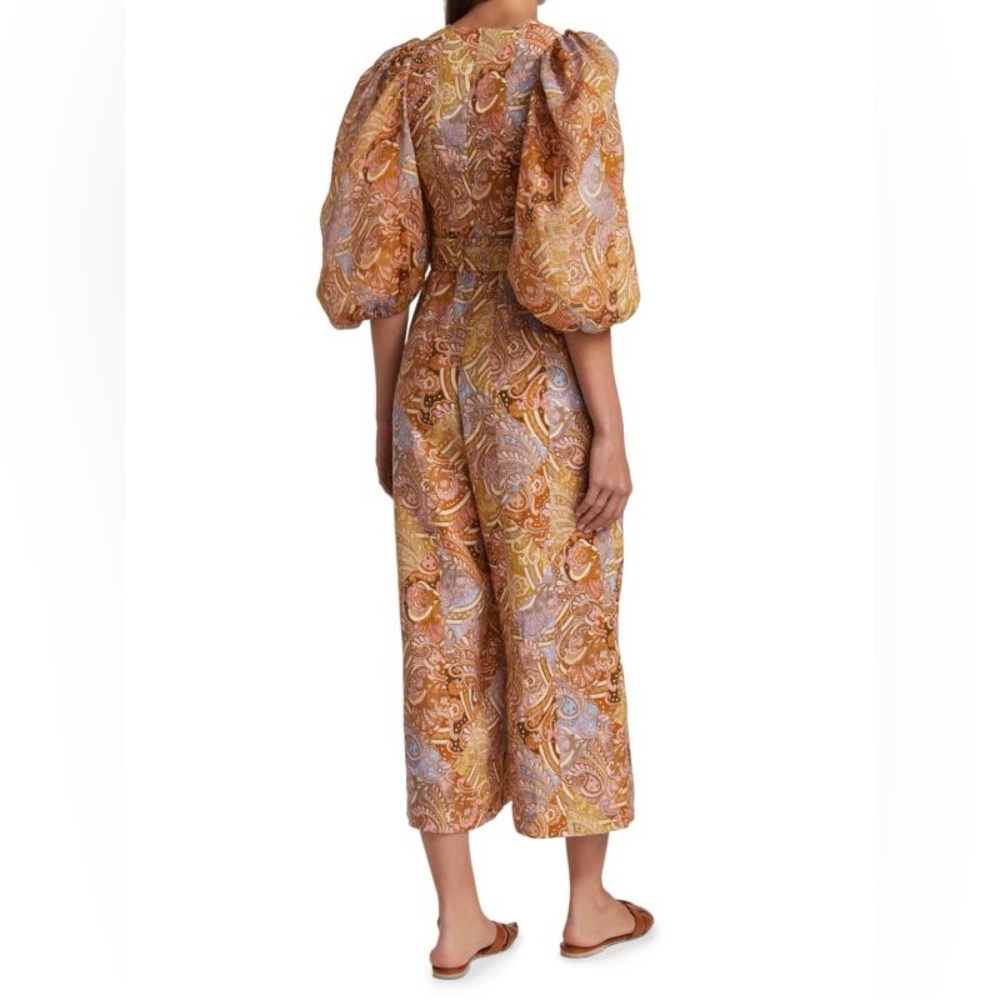 ZIMMERMANN Concert Paisley Linen Jumpsuit NWT AU 0P/US 2P - Picture 2 of 11